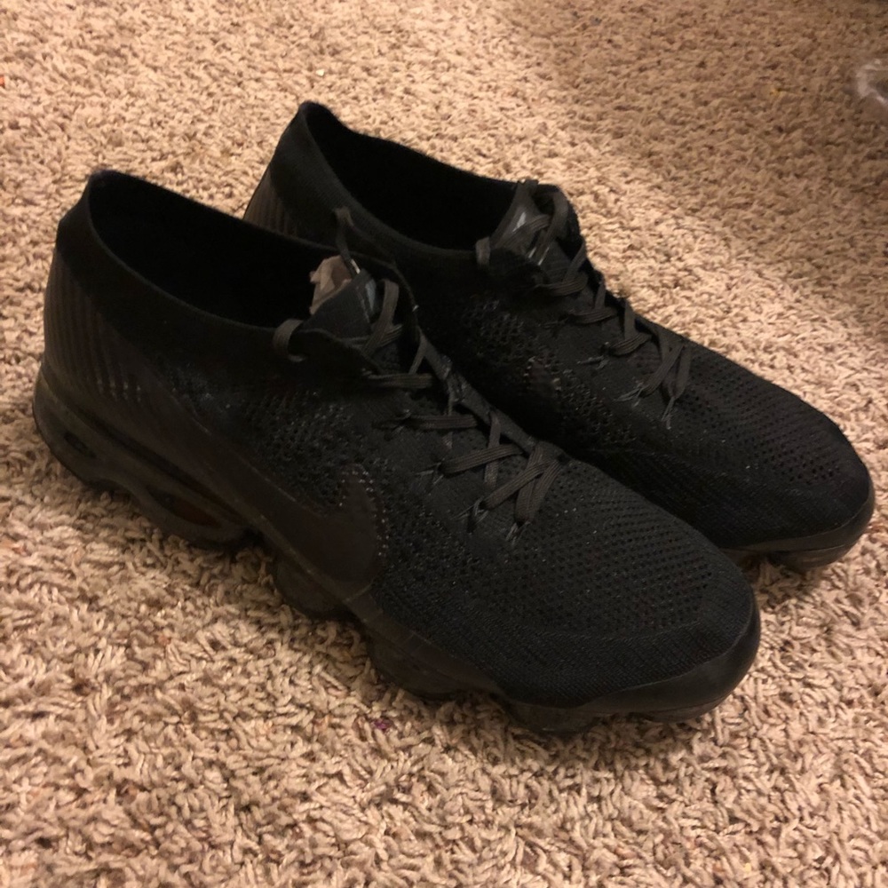 Nike Vapormax Flyknit Triple Black With Receipt